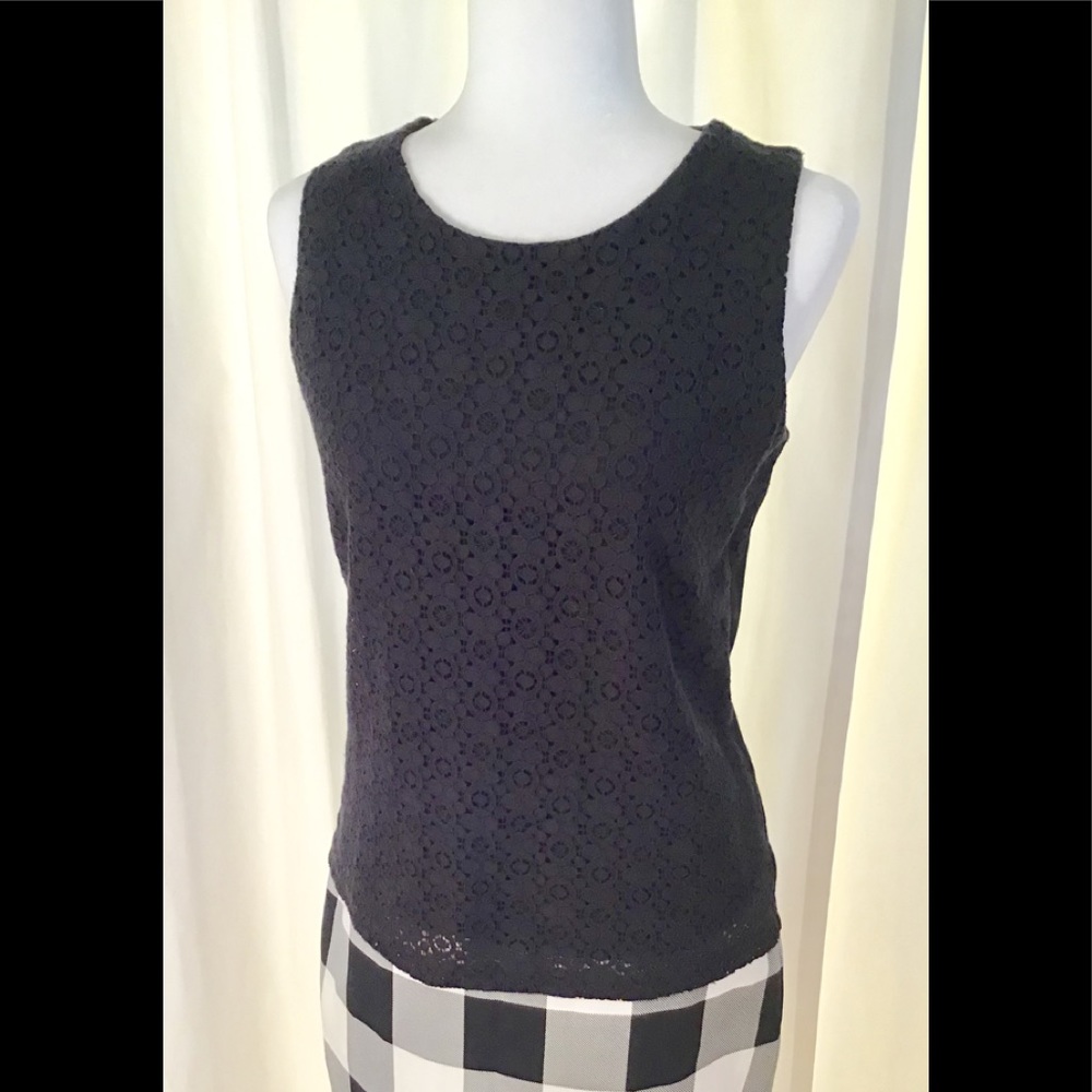 Talbots Black Eyelet Front Shell - Picture 5 of 8